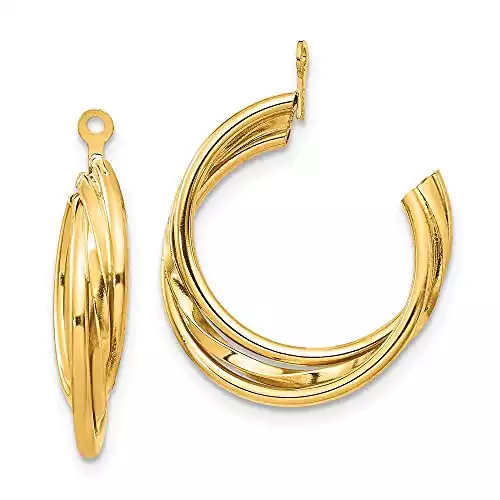 Diamond2Deal 14k Yellow Gold Polished Hoop Earring Jackets Fine Jewelry for Women